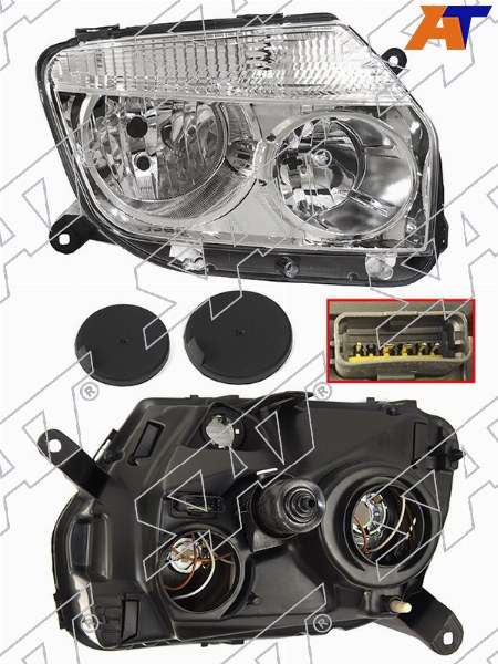 Фара Renault Duster 10-15 (Справа / Галоген / Ручная регулировка)
