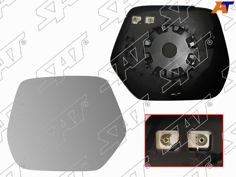Полотно зеркала Honda CR-V 11-18 (Слева / Обогрев / асферическое)
