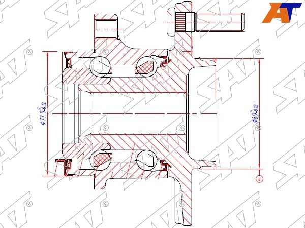 Ступичный узел Mitsubishi ASX 10-20  / Outlander 12-22 (Справа=Слева / Сзади / 4WD)