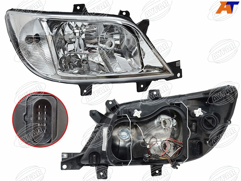 Фара Mercedes-Benz Sprinter 00-06 / Sprinter classic RUS 13-20 (Справа / ПТФ / С электрокорректором)
