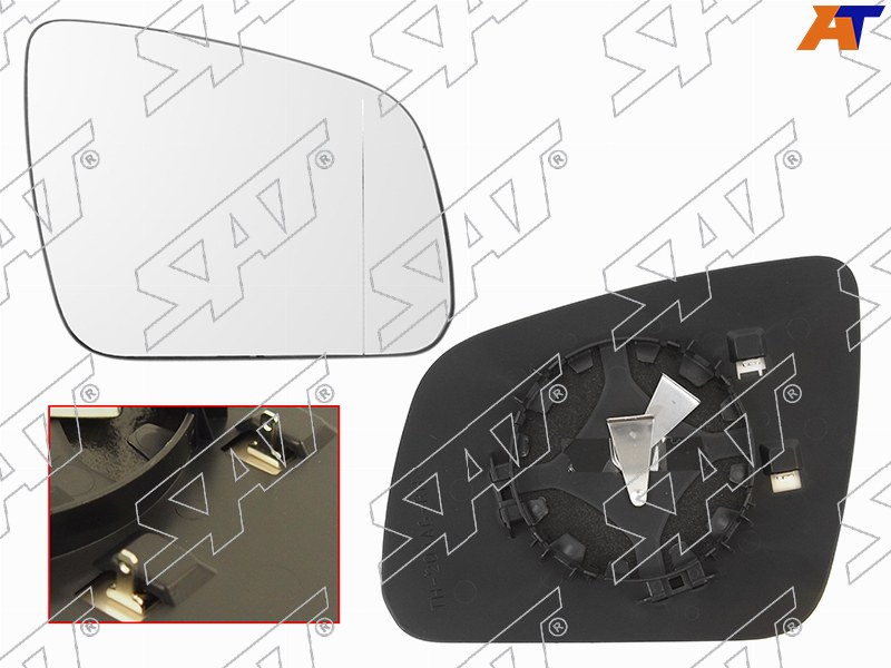 Полотно зеркала Mercedes-Benz C-Class 07-11 (Справа / Обогрев / асферическое)