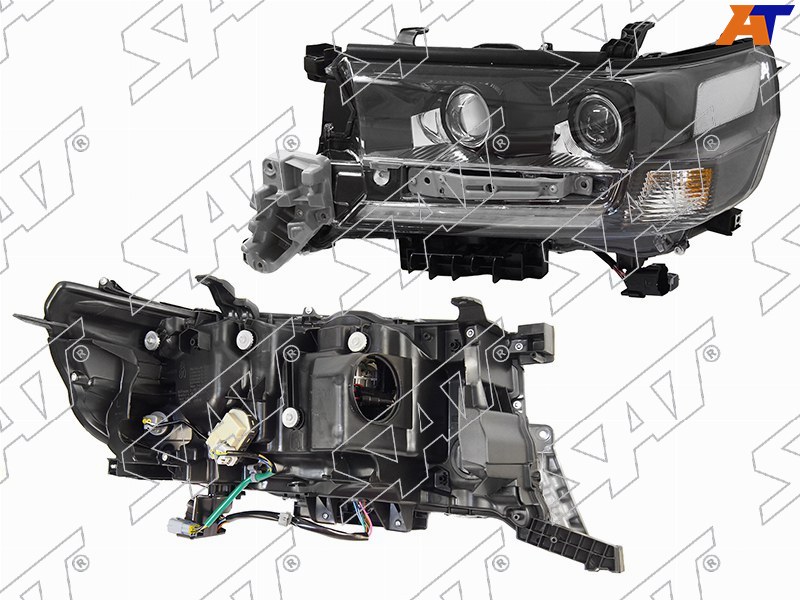 Фара Toyota Land Cruiser (J200) 15-21 (Слева / LED / ДХО / С электрокорректором / чёрная)
