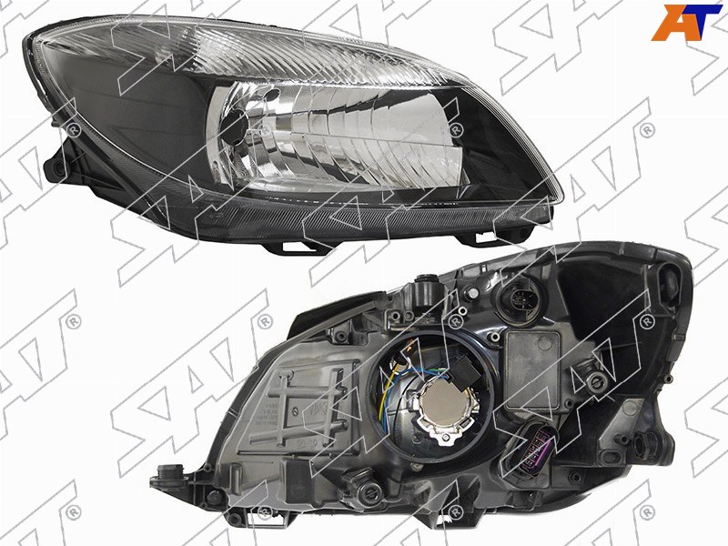 Фара Skoda Fabia 10-15  / Roomster 06-15 (Справа / Галоген / С электрокорректором / Чёрная)