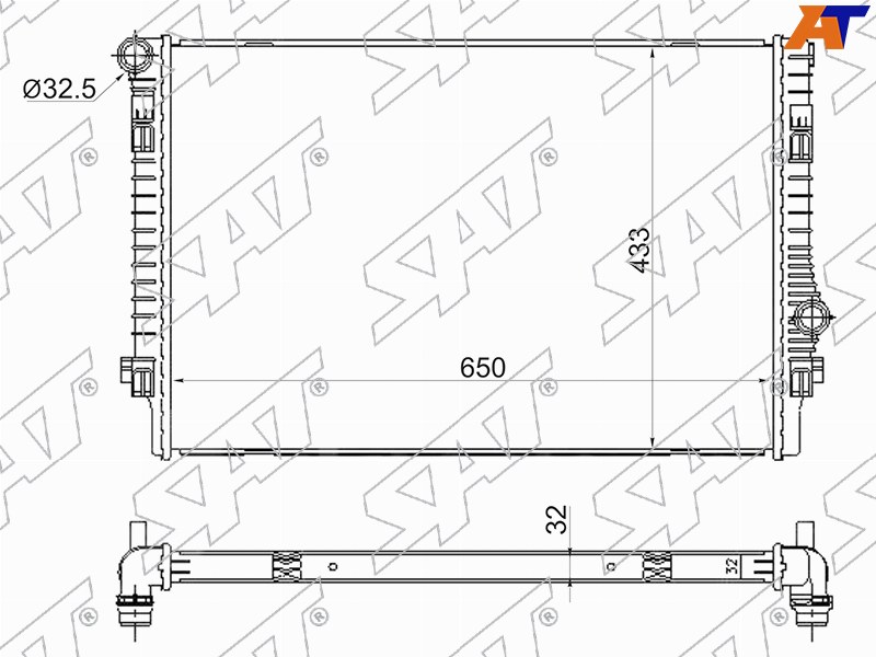 Радиатор Audi A3 12-19  / Skoda Octavia 12-20  / Volkswagen Golf 12-19  / Passat 80-  / Tiguan 16-  / Audi Q2 16-  / S3 13-16  / TT 14-19  / TTS 14-17  / SEAT Ateca 16-  / Leon 12-20  / Skoda Superb 15-19  / Volkswagen Touran 15-
