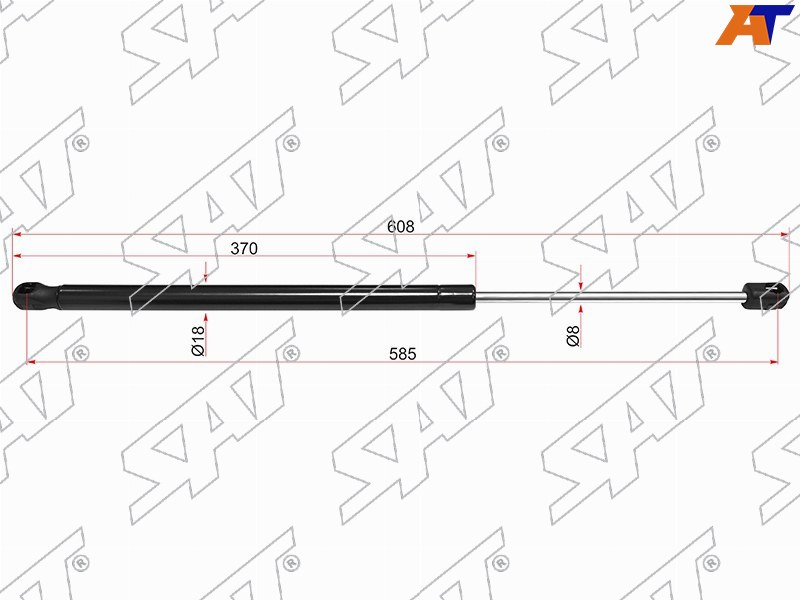 Амортизатор капота Nissan Terrano 14-22  / Renault Duster 10-21  / Dacia Duster 10-17 (Справа=Слева)