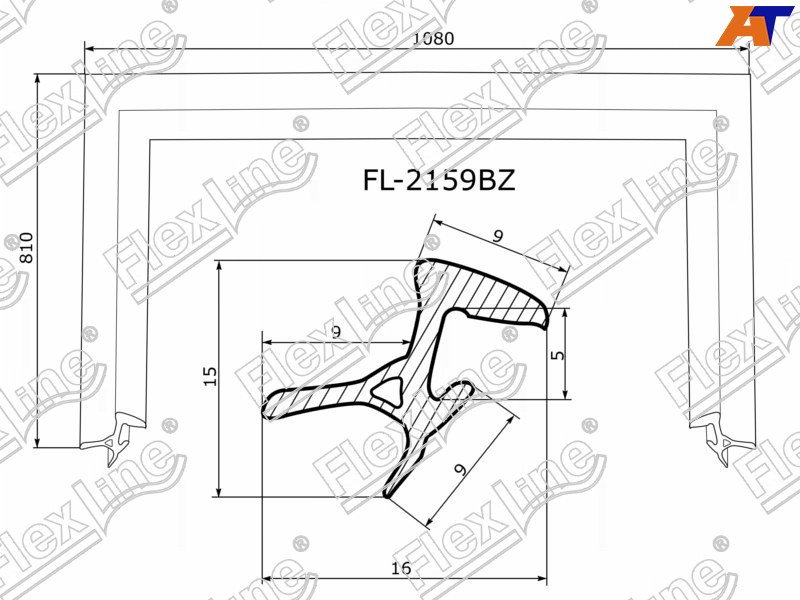 Молдинг лобового стекла (П-образный) Toyota Vitz 99-10  / Echo 99-05