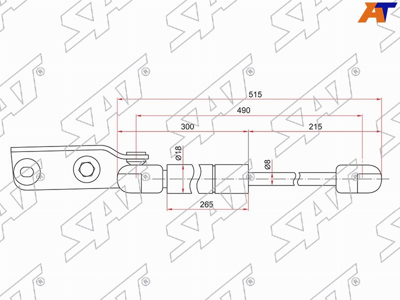 Амортизатор крышки багажника Nissan AD 99-02 / Wingroad 99-05 (Слева)