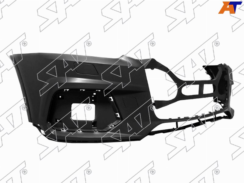 Бампер передний Audi Q3 14-19 (Под омыватели фар / Под ПТФ / С отверстием под крюк)