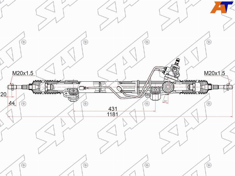 Рейка рулевая Toyota Land Cruiser (J100) 98-07 / Land Cruiser Cygnus 02-07 (Левый руль)