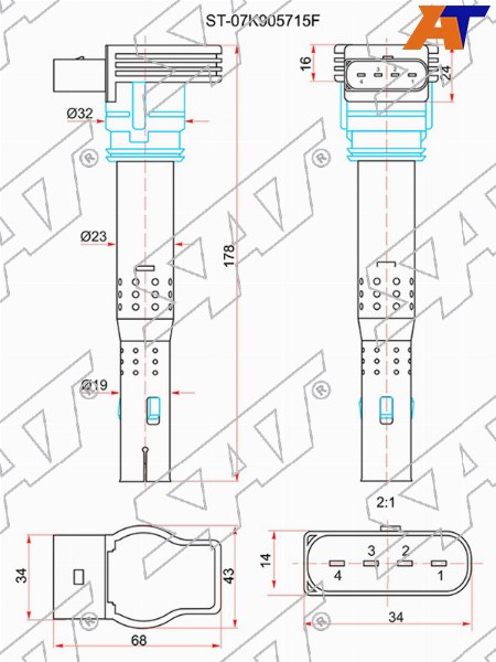 Катушка зажигания Audi A3 03-16  / A4 00-15 AXX;BGU;BLX;BLY;BSE;BSF;BWA;CBFA;CBUA;CCCA;CCZA;CJKA;CJKB