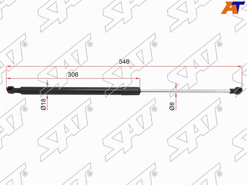 Амортизатор крышки багажника Nissan X-Trail 00-07  / Lifan X60 12-15 (Справа=Слева)