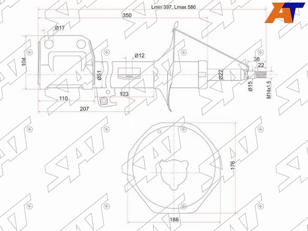 Стойка передняя Toyota Avensis (T250) 03-08 (Слева)