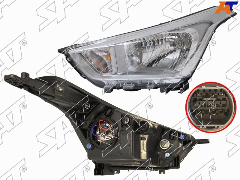 Фара Hyundai Creta 15-20 (Слева / Галоген / С электрокорректором)