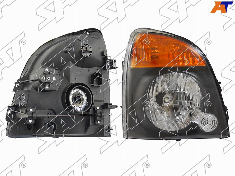 Фара Hyundai Porter 12-18 (Справа / Галоген / Ручная регулировка / Чёрная)