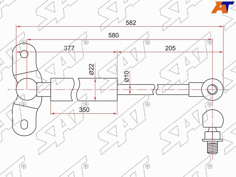 Амортизатор крышки багажника Honda Odyssey 98-04 (Справа)