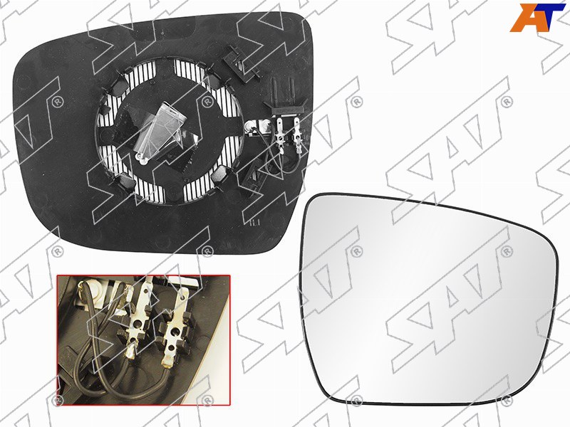 Полотно зеркала Nissan Juke 14-20 / Qashqai 13-22 (Справа / Обогрев)