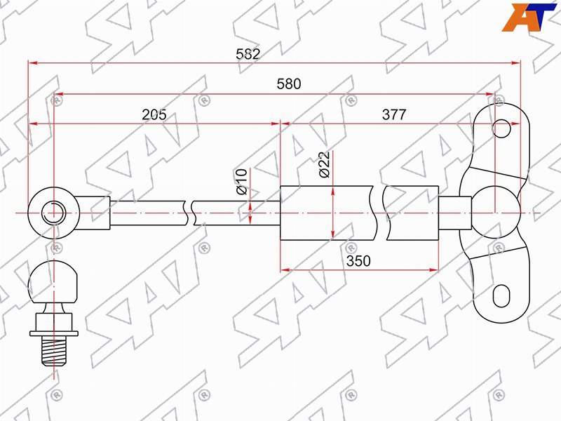 Амортизатор крышки багажника Honda Odyssey 98-04 (Слева)