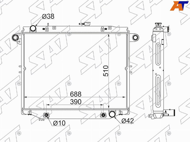 Радиатор Toyota Land Cruiser (J100) 98-07  / Land Cruiser Cygnus 98-07
