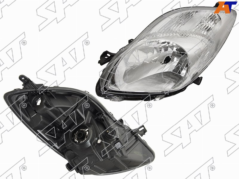 Фара Toyota Vitz 07-10  / Yaris 08-13 (Слева / Ручная регулировка / 3 /5D HBK)
