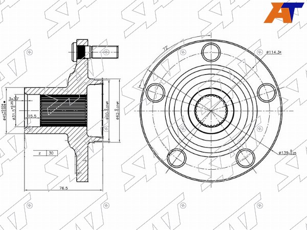 Ступица Lexus RX 03-15  / Toyota Camry 01-18