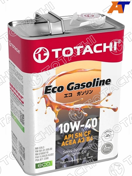 Масло моторное полусинтетическое TOTACHI Eco Gasoline 10W-40 SN /CF, A3 /B4 4л