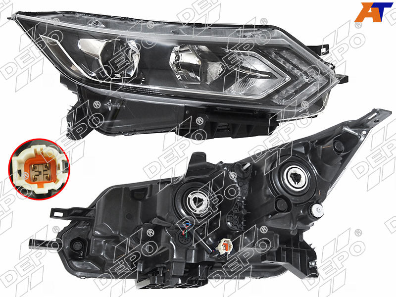 Фара Nissan Qashqai 17-22 (Справа / Галоген / ДХО / под электрокорректор)