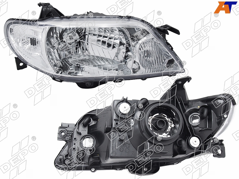 Фара Mazda 323 00-03 / Familia 00-03 (Справа / Галоген / Ручная регулировка)