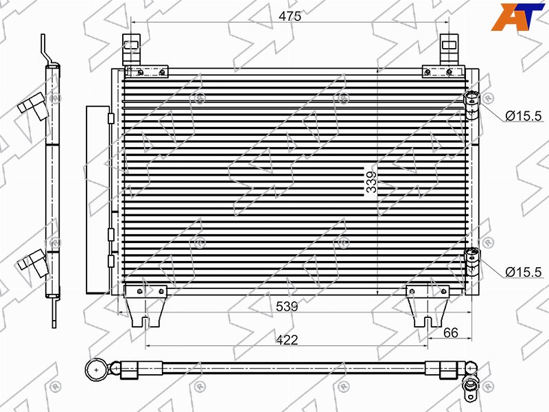 Радиатор кондиционера Toyota Vitz 05-10  / Yaris 05-13