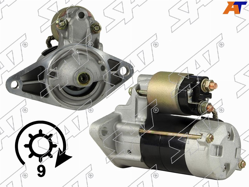 Стартер Toyota Caldina (T190,T210) 92-02  / Corolla 87-02 (0,8 kW / Z=9 / аналог DENSO)