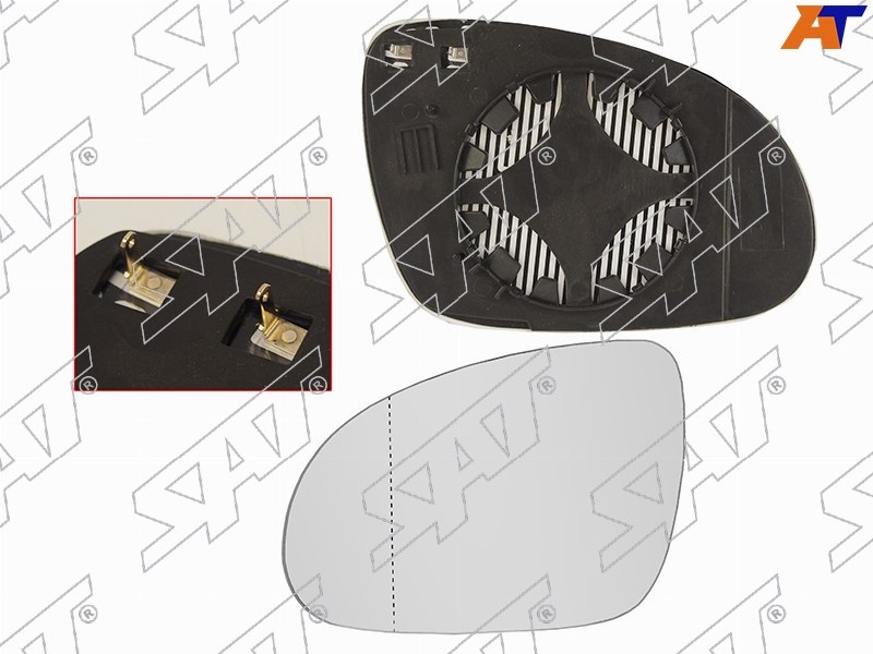Полотно зеркала Volkswagen Golf 03-09  / Jetta 05-10 (Слева / Обогрев)
