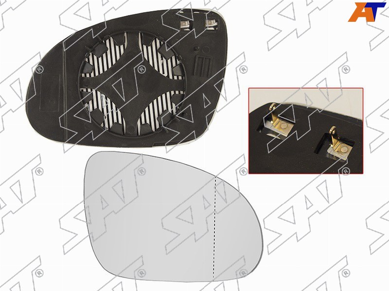 Полотно зеркала Volkswagen Golf 03-09  / Jetta 05-10 (Справа / Обогрев)