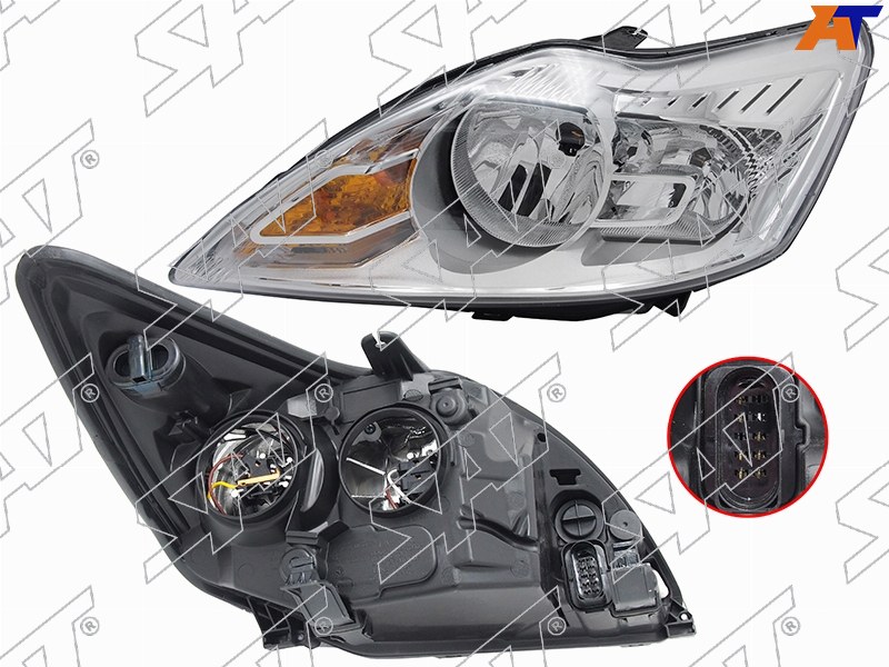 Фара Ford Focus 07-11 (Слева / Галоген / Ручная регулировка)