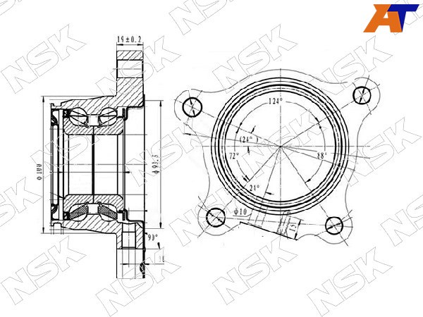 Полуступица задняя /лев TOYOTA PRADO #RJ12# /SURF #RN21#