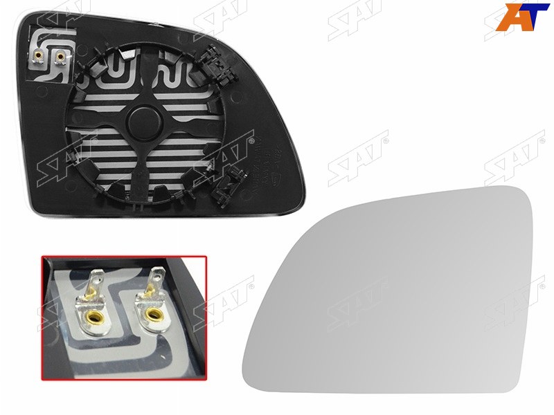 Полотно зеркала Kia Rio 16-22  / Rio X-Line 17-22 (Слева / Обогрев / сферическое)