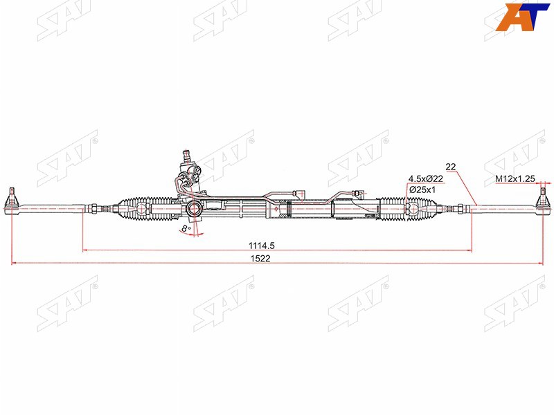 Рейка рулевая Hyundai Santa Fe 05-12 / Kia Sorento 09-21 (Левый руль)