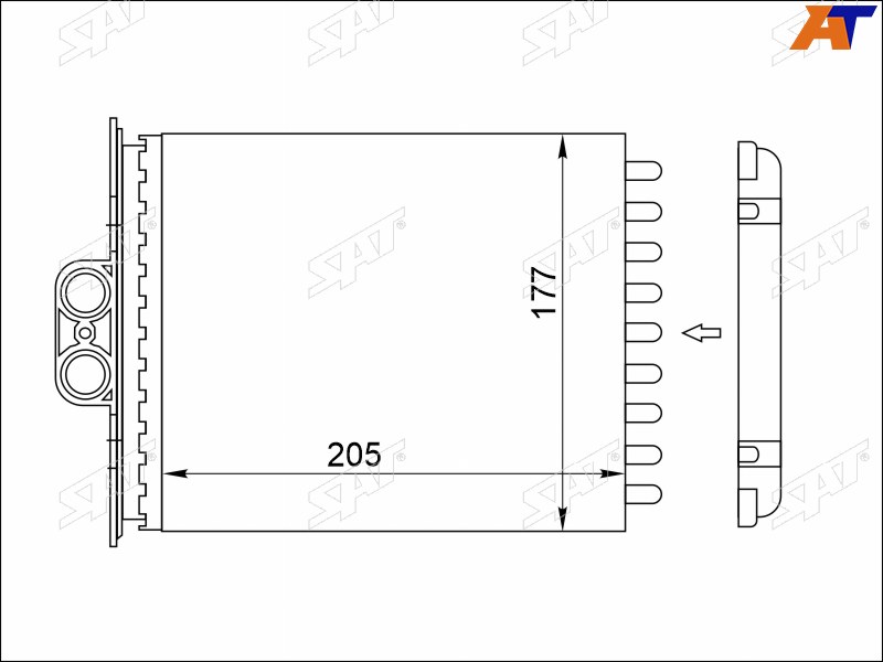 Радиатор отопителя салона Opel Vectra 95-03  / Saab 9-5 97-10