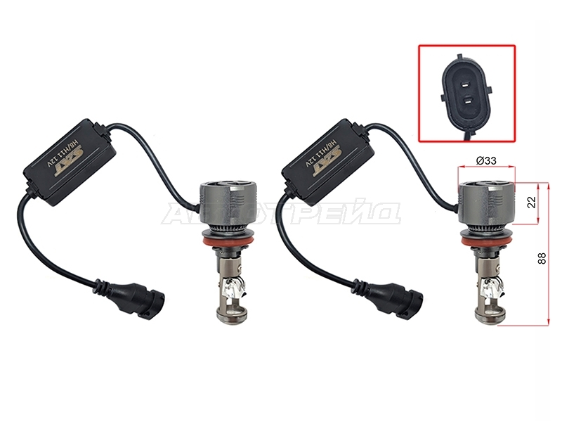 Лампа (H8 /H11 / LED / Комплект / 27W 6500K линза)