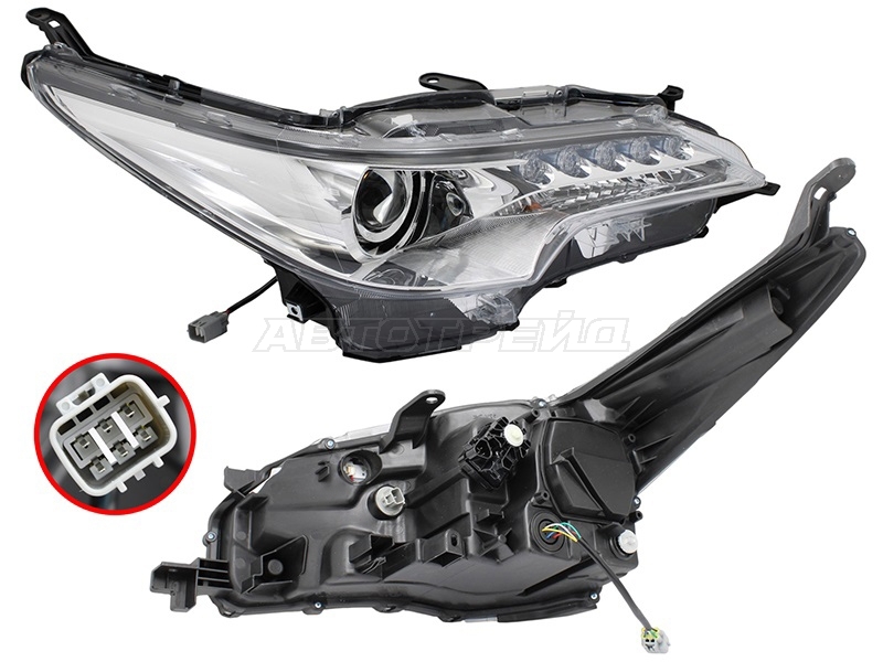 Фара Toyota Fortuner 15-20 (Справа / LED / ДХО / С электрокорректором)