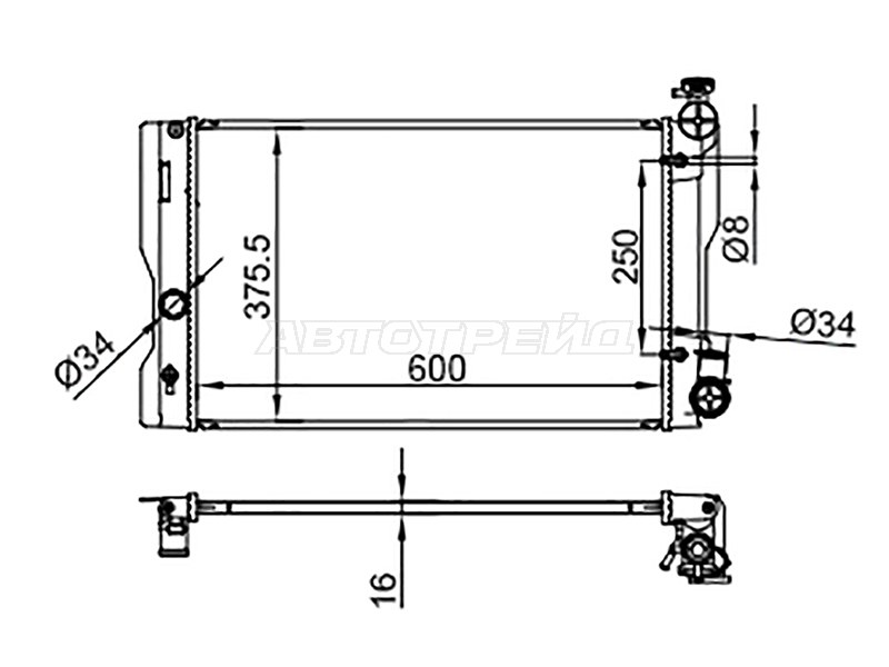 Радиатор Toyota Corolla (E150) 06-13  / Wish 09-17