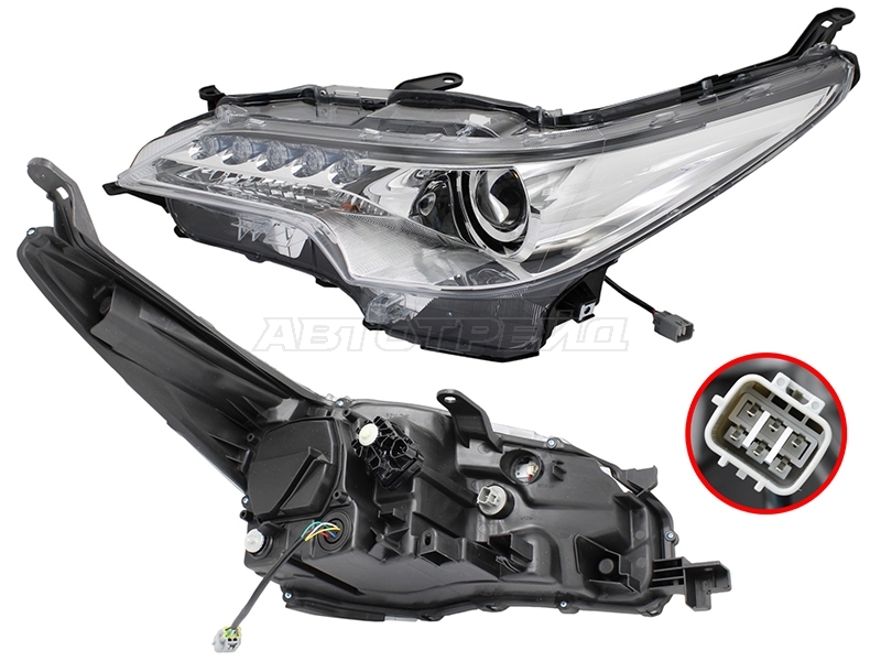 Фара Toyota Fortuner 15-20 (Слева / LED / ДХО / С электрокорректором)