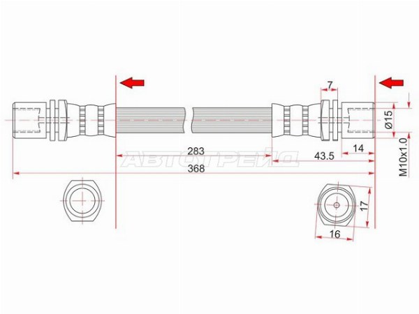 Шланг тормозной задний (Таиланд) TOYOTA CAMRY /VISTA /CARINA /CORONA 86-92 LH=RH