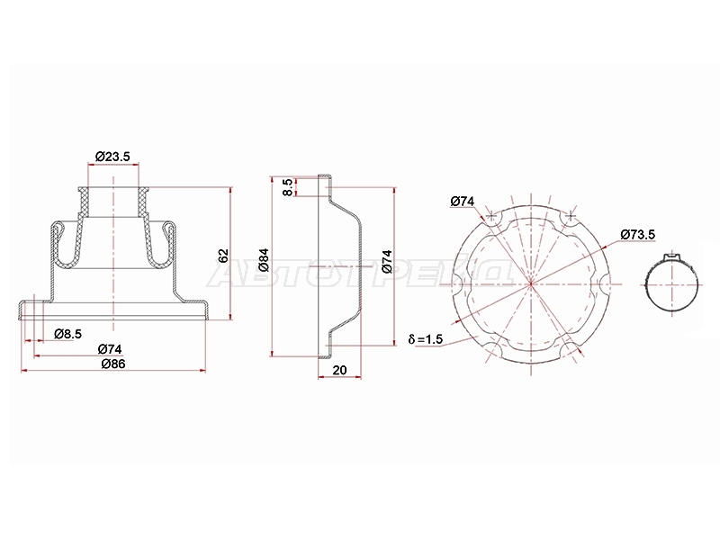 Пыльник шруса карданного вала SUZUKI ESCUDO /LAND ROVER FREELANDER II 06-14