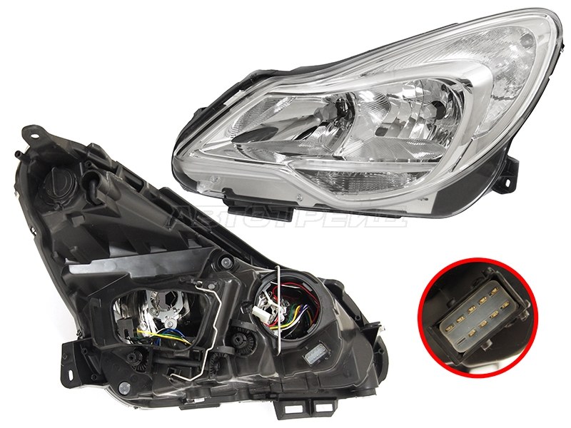 Фара Opel Corsa 10-14 (Слева / Галоген / С электрокорректором)