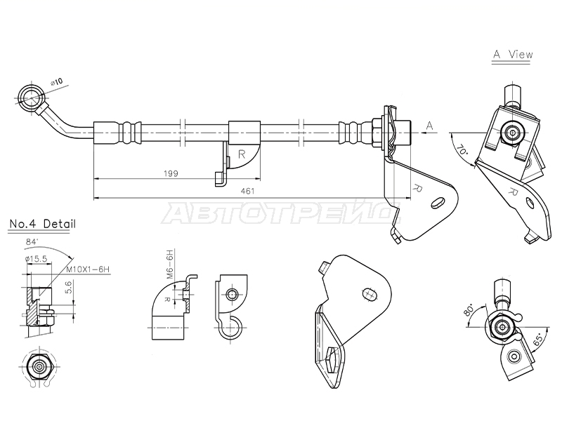 Шланг тормозной (Сзади / Справа) Opel Antara 06-15